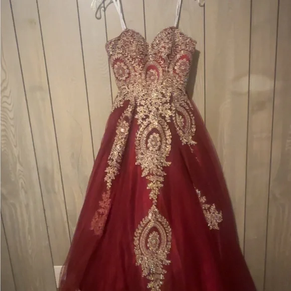 slim fit dress slacks Red Satin Mermaid Column Gold Beaded Sleeveless Long Prom Dresses